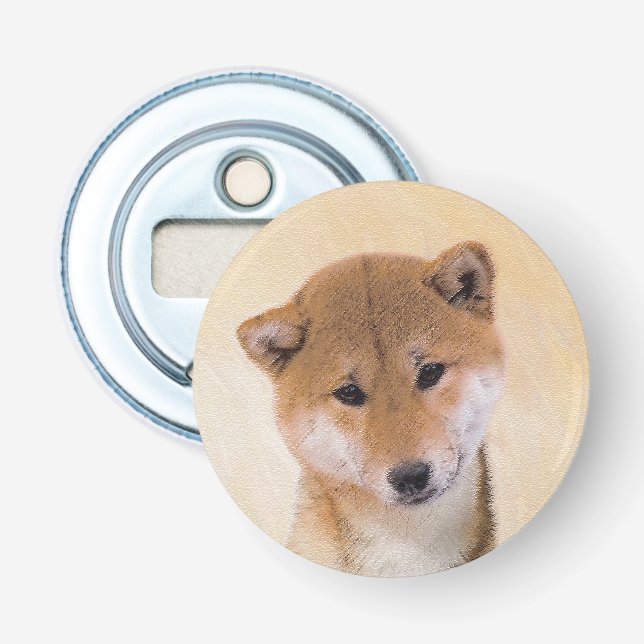 Shiba Inu (rote) Malerei - ursprüngliche Flaschenöffner (Vorderseite)