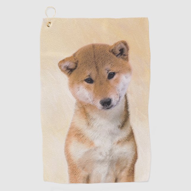 Shiba Inu (rote) Malerei - ursprüngliche Golfhandtuch (Vorderseite)