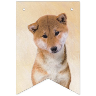 Shiba Inu (rote) Malerei - ursprüngliche Wimpelkette