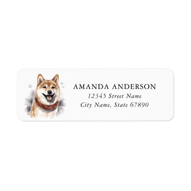 Shiba Inu Rücksendeadressen-Aufklebers (Vorne)
