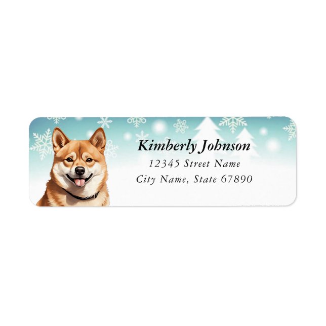 Shiba Inu Rücksendeadressen-Aufklebers (Vorne)