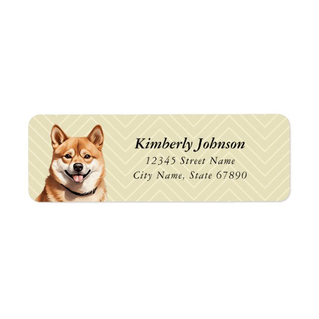 Shiba Inu Rücksendeadressen-Aufklebers (Vorne)