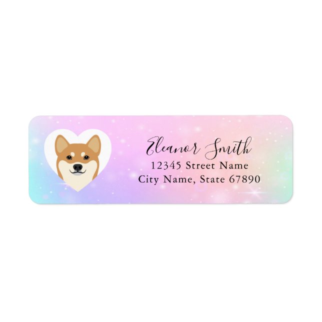 Shiba Inu Rücksendeadressen-Aufklebers (Vorne)