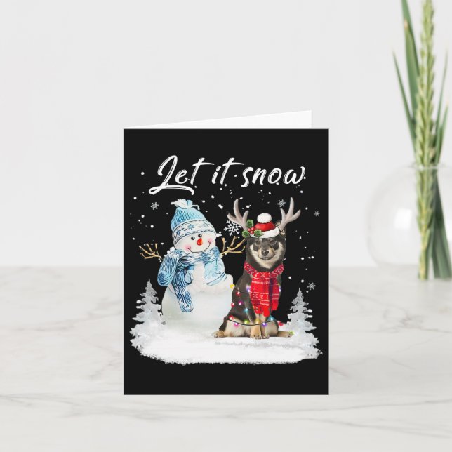 Shiba Inu Santa Dog Christmas Snowman Xmas Pajama Karte (Vorderseite)