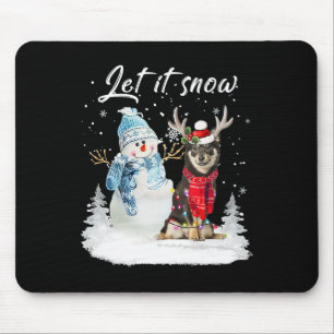 Shiba Inu Santa Dog Christmas Snowman Xmas Pajama Mousepad