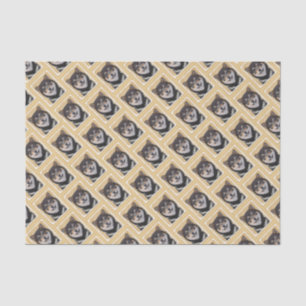 Shiba Inu (Schwarz und Tan) Malerei - Hundekunst Seidenpapier