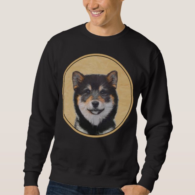 Shiba Inu (Schwarz und Tan) Malerei - Hundekunst Sweatshirt (Vorderseite)