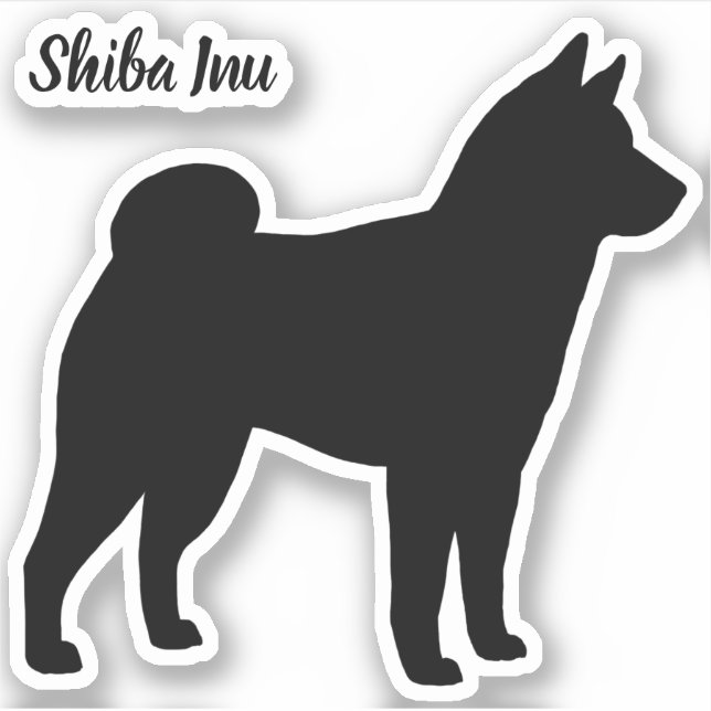 Shiba Inu Silhouette Chien race Sticker Vinyl (Devant)
