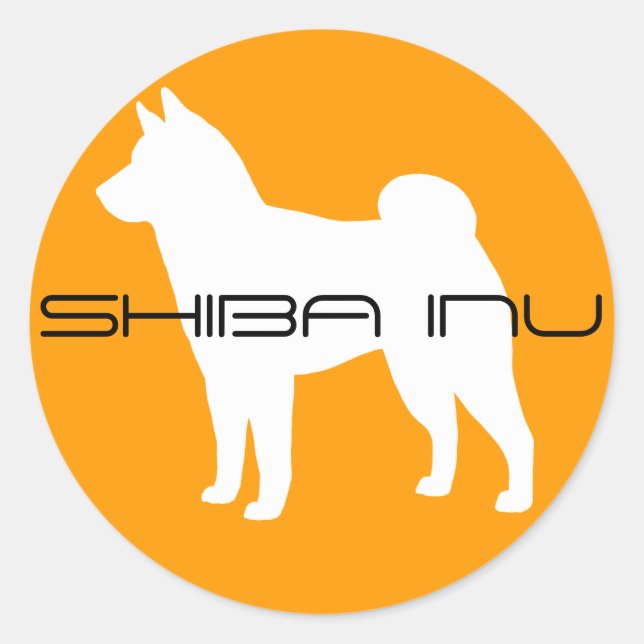 SHIBA INU Silhouette der Hunde Runder Aufkleber (Vorderseite)