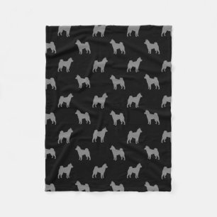 Shiba Inu Silhouette-Muster Fleecedecke