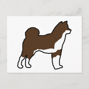 Shiba Inu Silhouette roter Sesam Postkarte