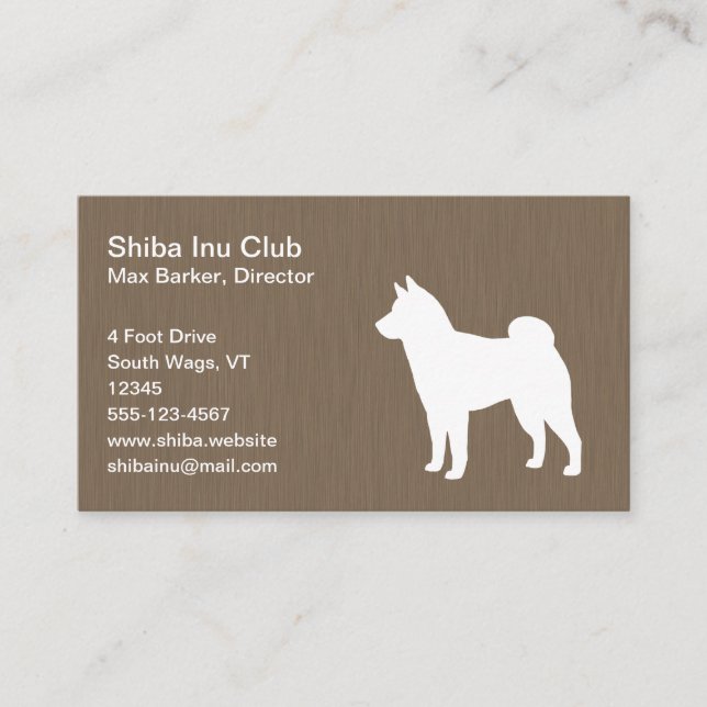 Shiba Inu Silhouette Visitenkarte (Vorderseite)