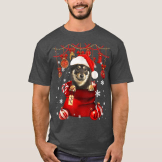 Shiba Inu Snow Ball Hund in Pocket Bag Winter Chri T-Shirt