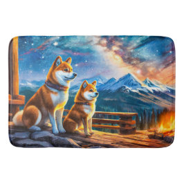 Shiba Inu Star Gazing Design von Rich AMeN Gill Badematte