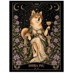Shiba Inu, Sternen-Tarot-Kunst Postkarte