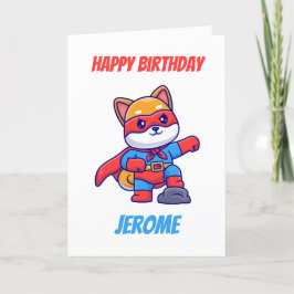 Shiba inu Super-Helden Kinder Superheld-Geburtstag Feiertagskarte