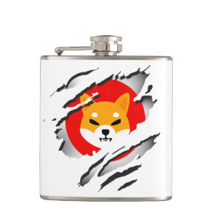 Shiba Inu Torn Image and Logo Flask Flachmann