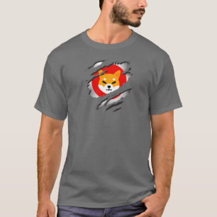 Shiba Inu Torn Image mit Logo-Darstellung unten T-Shirt
