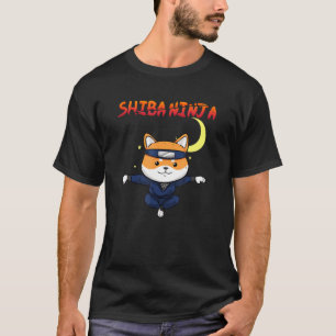 Shiba Inu Uni Hund Fly Ninja Karate Master Moon Fi T-Shirt