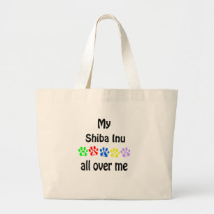 Shiba Inu Walks Design Jumbo Stoffbeutel