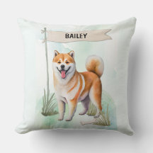 Shiba Inu Wasserfarbe Personalisierter Hund
