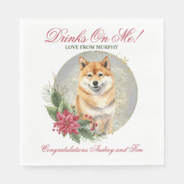 Shiba inu Wedkins mit Hunden Foto Serviette