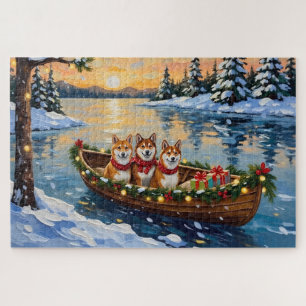 Shiba Inu Weihnachtsboot Urlaub