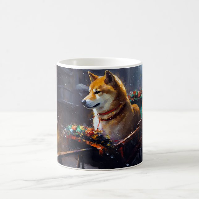 Shiba Inu Weihnachtsfeiertage Kaffeetasse (Mittel)
