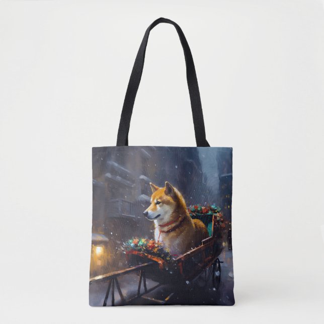 Shiba Inu Weihnachtsfeiertage Tasche (Vorderseite)