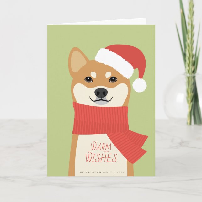 Shiba Inu Weihnachtskarte Feiertagskarte (Vorderseite)