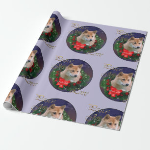Shiba Inu WeihnachtsKranz Geschenkpapier