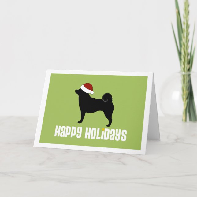 Shiba Inu Weihnachtsmannmütze Feiertagskarte (Vorderseite)