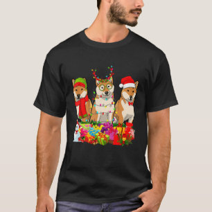 Shiba Inu Weihnachtsmannmütze Funny Dog Xmas Tree T-Shirt