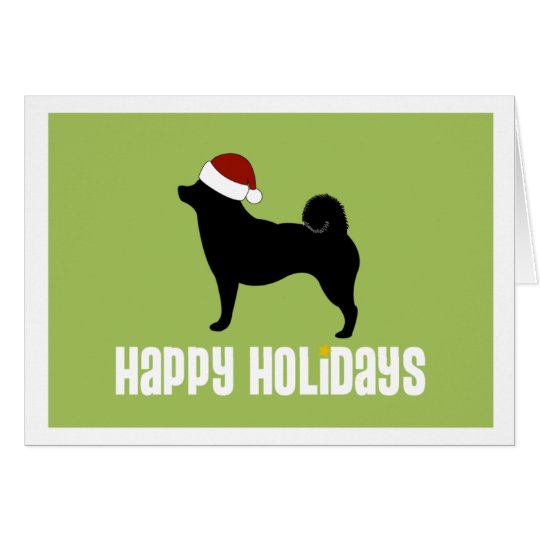 Shiba Inu Weihnachtsmannmütze Karte