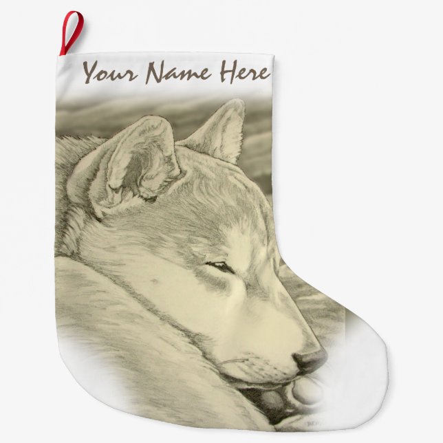 Shiba Inu WeihnachtsStrumpf-kundenspezifischer Großer Weihnachtsstrumpf (Vorderseite)