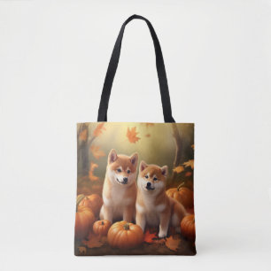 Shiba Inu Welpe Herbstfreude Kürbis Tasche