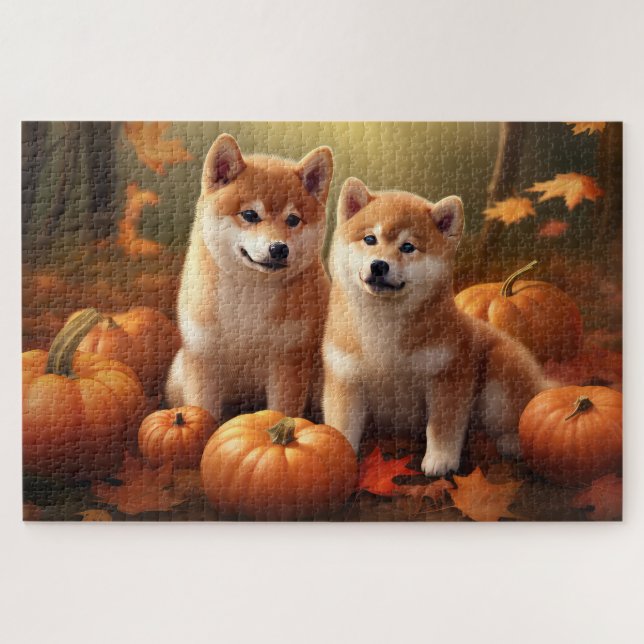 Shiba Inu Welppy Autumn Delight Pumpkin (Horizontal)