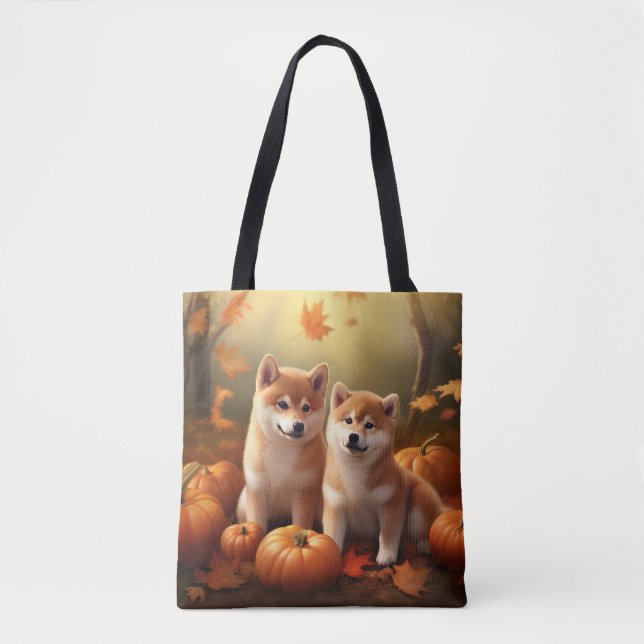 Shiba Inu Welppy Autumn Delight Pumpkin Tasche (Vorderseite)