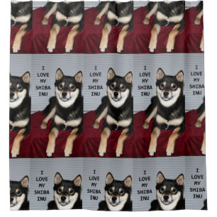 shiba Liebe in Schwarz und Bräune w pic Duschvorhang