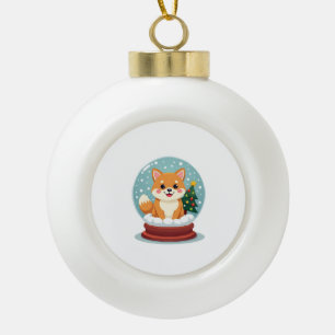 Shiba-Schneekugel Keramik Kugel-Ornament