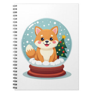 Shiba-Schneekugel Notizblock