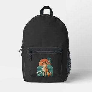 Shiba-Träume bei Dämmerung Bedruckter Rucksack