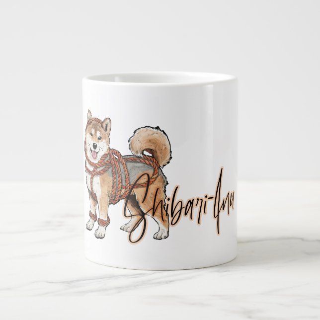 Shibari shiba inu Geschenk für Seilüberführung Jumbo-Tasse (Vorderseite)