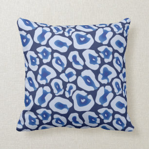 Shibori blaues Leopard-Muster Kissen
