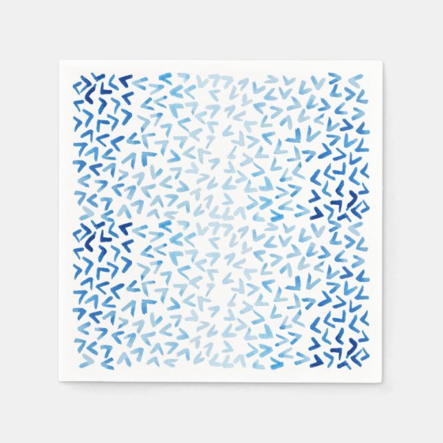 Shibori-blaues Wasserfarben-Markierungsmuster auf  Serviette (Vorderseite)