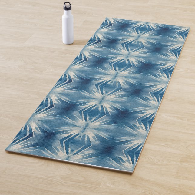 Shibori Blue Gefärbte Krawatte Japan Traditionelle Yogamatte (Beispiel)