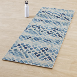 Shibori Blue Gefärbte Krawatte Japan Traditionelle Yogamatte
