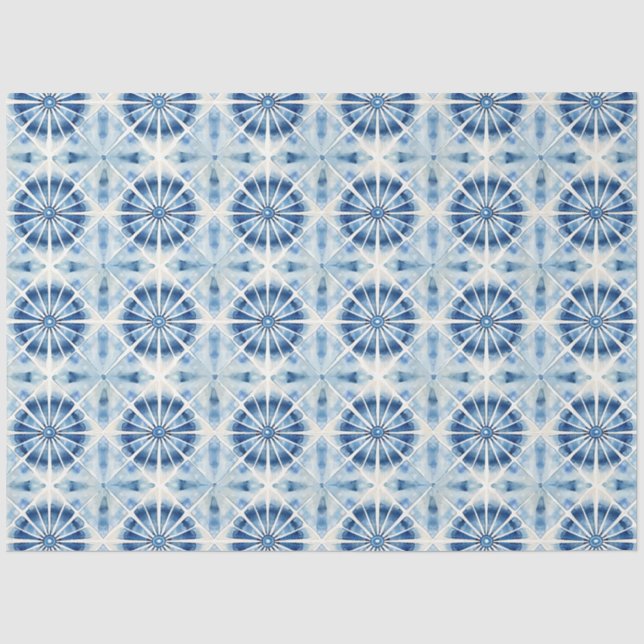 Shibori Blue Japanisch Textile Art Nr. 10 Seidenpapier (Vorderseite)