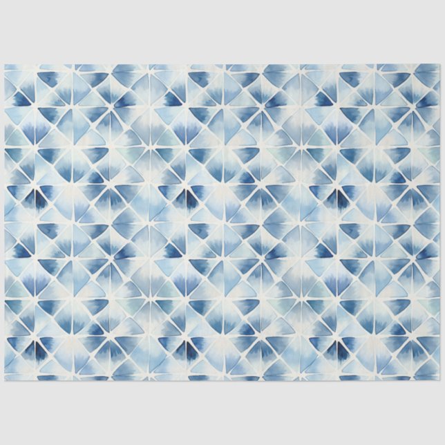 Shibori Blue Japanisch Textile Art Nr. 2 Seidenpapier (Vorderseite)