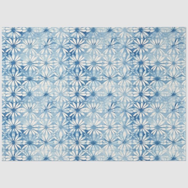 Shibori Blue Japanisch Textile Art Nr. 3 Seidenpapier (Vorderseite)
